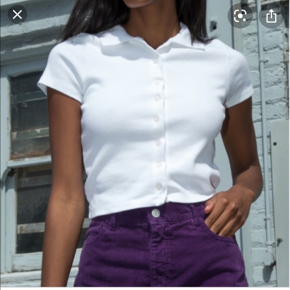 Brandy Melville Tops - Brandy Melville white collared button up